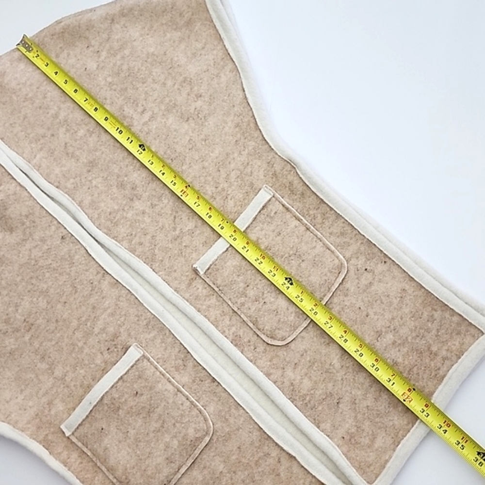 NWT Alessandra C Women's Open Front  Poncho Cardigan Wool Blend Ivory Taupe S/M - Picture 9 of 10